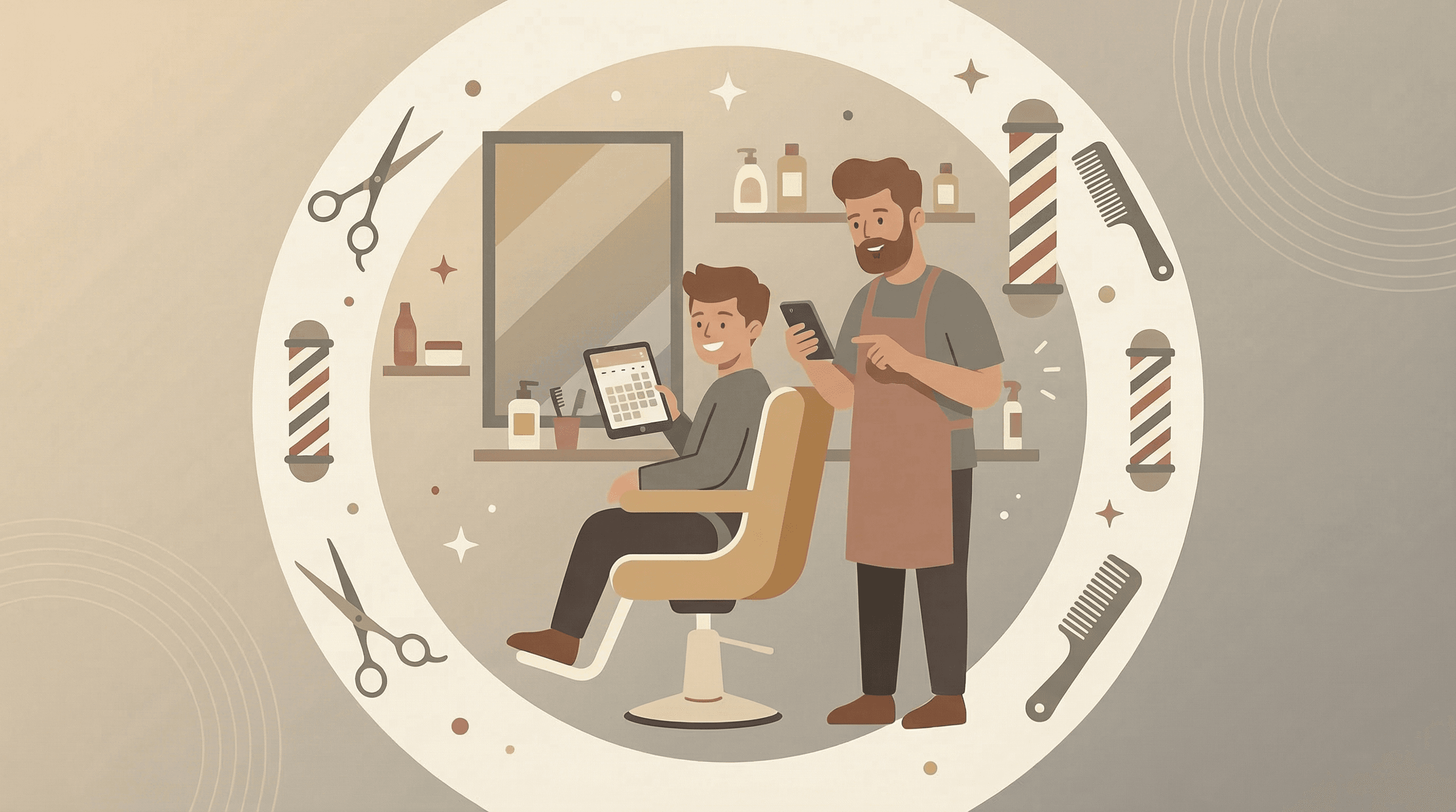 Barbeiro gerenciando agendamentos